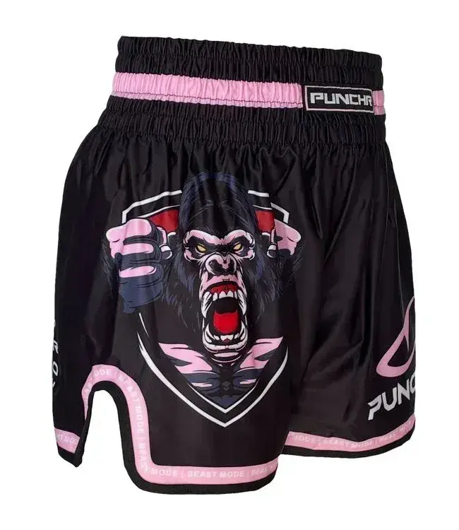 PunchR Beast Mode Muay Thai Fight Short Zwart Roze