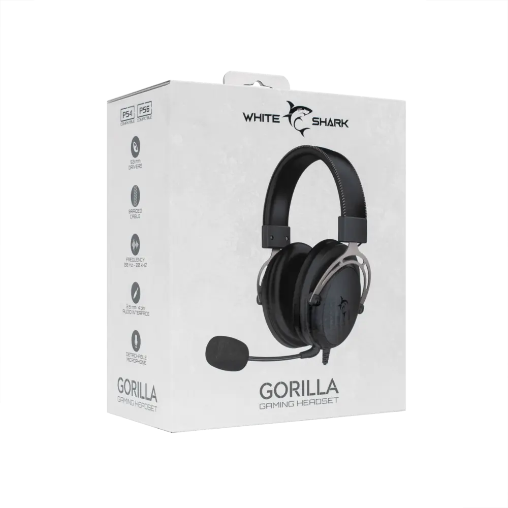White Shark Gaming Headset GH-2341 GORILLA in Zwart Grijs 3.png